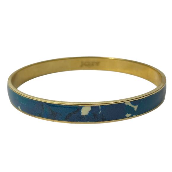 J. Crew Gold and Enamel Bangle Bracelet Blue - Picture 3 of 5